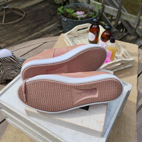 Clarks Collection Leather Sneakers – Rose Pink – Ultimate Comfort Cushion Feel – - Picture 4 of 5